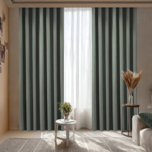Draperie din Velur Raiat  Sonil Blackout 85% Verde Mint