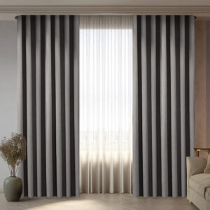 Draperie din Velur Raiat  Sonil Blackout 85% Gri Platinat
