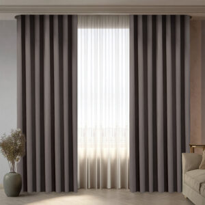 Draperie din Velur Raiat  Sonil Blackout 85% Gri Carbune