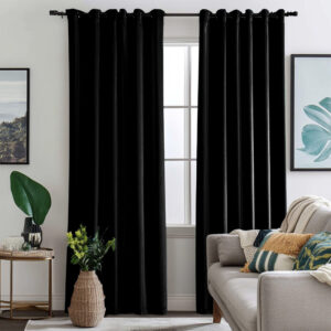 Draperie de Catifea Premium Blackout 100% Negru L3m/H2.60m cu Rejansa de 6 cm