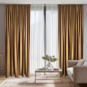 Draperie  de Catifea Blackout 70% Bej L2m/H2.40m cu Rejansa de 6cm