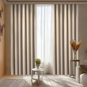 Draperie din Velur Raiat  Sonil Blackout 85% Ivory