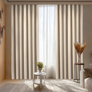 Draperie din Velur Raiat  Sonil Blackout 85% Crem