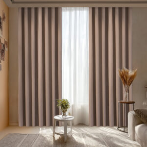 Draperie din Velur Raiat  Sonil Blackout 85% Maro