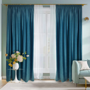 Draperie de Catifea Semi-Opaca 70% Turcuaz