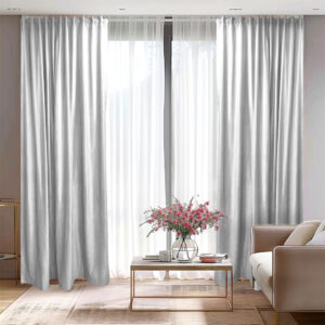 Draperie de Catifea Semi-opaca 70% Gri Deschis L2.25m/H2.70m cu Pliu Pliu