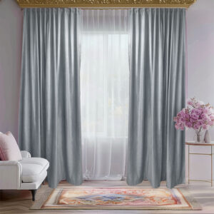 Draperie de Catifea Blackout 70% Gri Deschis L4/H2.48 Rejansa 6 cm