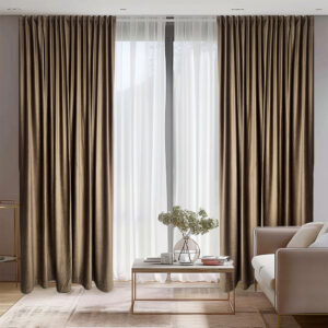 Draperie de Catifea Blackout 70% Bej L5.80m/H2.61m cu Rejansa 10 cm