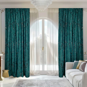 Draperie Luxury Emerald Blackout 80 %  Turcuaz L2m/H2.65 m cu Rejansa Wave