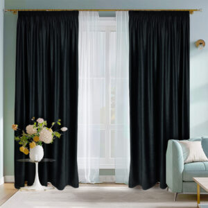 Draperie Royal Velvet Blackout 90% Negru L3m/H2.10m cu Rejansa de 6cm