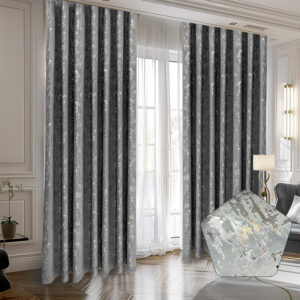 Draperie Luxury Capetown Velvet Blackout 80 % Gri L2m/H2.85 m cu Rejansa de 6 cm