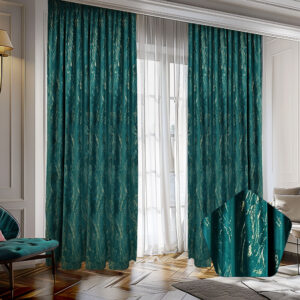 Draperie Luxury Guernica Blackout 80 % Turcoaz L2.70m/H2.30m cu Rejansa de 6cm