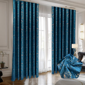 Draperie Luxury Capetown Velvet Blackout 80 %Albastru L4.90m/H2.55 m cu Rejansa de 8cm