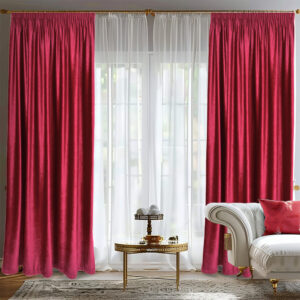 Draperie de Catifea Blackout 70% Rosu L2m/H2.75m cu Rejansa de 10cm