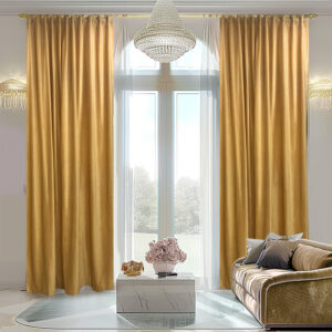 Draperie de Catifea Semi-Opaca 70% Gold  L3/H2.50 Rejansa 6  cm