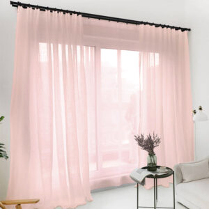 Perdea din Matase Sintetica Roz