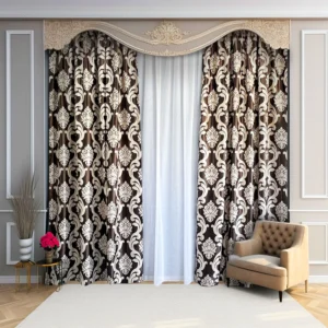 Draperie Tafta Satinata Crem Maro 70% Blackout L2m/H2.60m cu Rejansa de 6cm