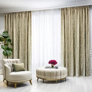 Draperie  Crem cu Auriu Nisip Turcesc L1.5m/H2.40 m cu Rejansa 6cm