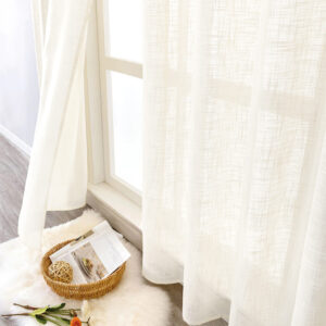 Perdea Keten In Gros Ivory L3m/H2.50m cu Rejansa de 6cm