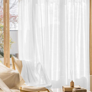 Perdea Aspen Voal cu Textura Lucioasa Alba L4m/H2.40m cu Rejansa  de 10cm