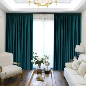 Draperie Uni Soft Turcoaz L5m/H2.75m cu Rejansa de 6cm