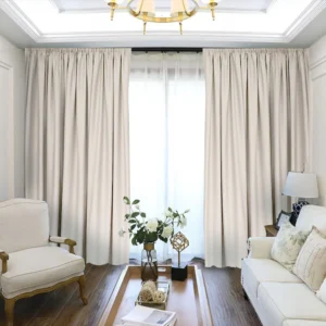 Draperie Uni Soft Ivory L6m/H2.30m cu Rejansa de 6cm