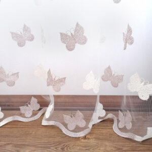 Perdea Brodata Tul Model Fluturi  AURIU L2.5m/H2.5m cu Rejansa de 6cm