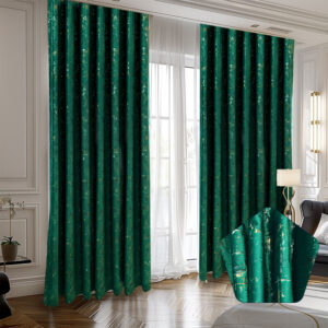 Draperie Luxury Capetown Velvet Blackout 80 % Verde Smarald L1m/H2.75m cu  Rejansa de 10 cm