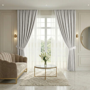Draperie Lucioasa  de Textura Groasa  Blackout 100% Alba