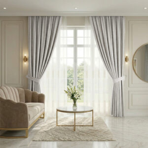 Draperie Lucioasa  de Textura Groasa  Blackout 100% Alb Perlat