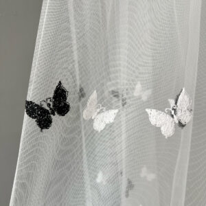 Perdea cu Fluturi Negru 24172 L4m/H2.75m cu Rejansa de 6cm