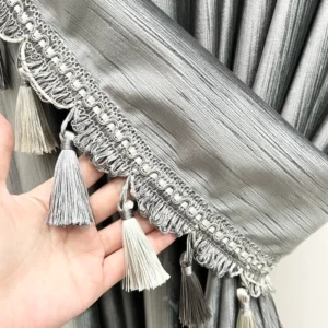 Set 2 Bucati Cordoane cu Ciucuri din Catifea Texturata Pentru Prindere Draperii