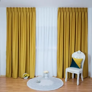 Draperie de Textura Groasa 95% Blackout Galben L 1.50m/H 2,50 cu Rejansa de 6 cm