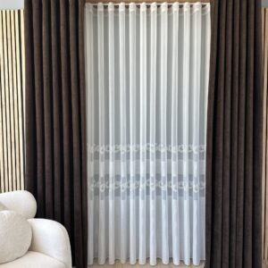 Perdea Dilara cu Broderie Eleganta Alba 25PR132