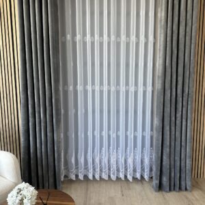 Perdea ONA cu Broderie elegantă Albă