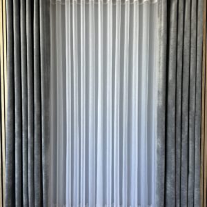 Perdea din Bambus cu Broderie Fina Alba 12G545 L4.50m/H2.65m cu Rejansa Wave