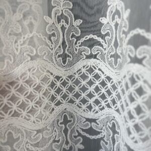 Perdea din Bambus cu Broderie Fină Albă 116596