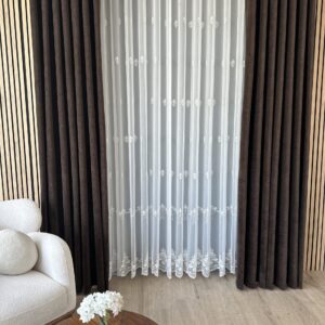 Perdea VELA cu Broderie Fină Albă