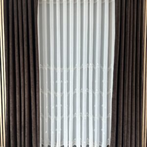 Perdea din In  cu Broderie Eleganta Maria Crem  L5m/H2.60m cu Rejansa Wave