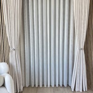 Perdea din Material Fin Semi- Transparent Alb ,,Classic Home”