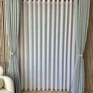 Perdea cu Model Dungi Alba