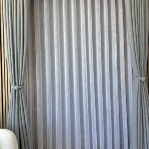 Perdea cu Model Dungi Sclipici  Argintiu Luna