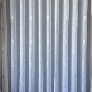 Perdea cu Model din In Gros Alb/Gri