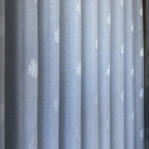 Perdea cu Model din In Gros Alb  30112f