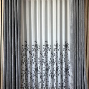 Perdea cu Flori/ Trandafir Gri