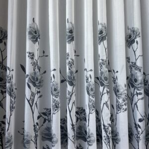 Perdea cu Flori/ Trandafir Gri L4.90m/H2.55m cu Rejansa Wave