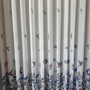 Perdea cu Pasari Colorate Albastru L5m/H2.60m cu Rejansa Wave