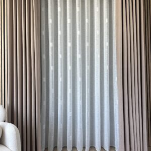 Perdea cu Model din In Gros Alb