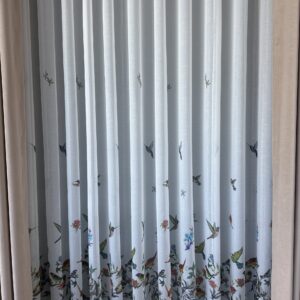 Perdea cu Pasari Colorate Verde L5m/H2.60m cu Rejansa Wave