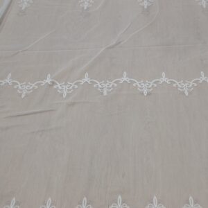 Material de Perdea Brodata   Alb